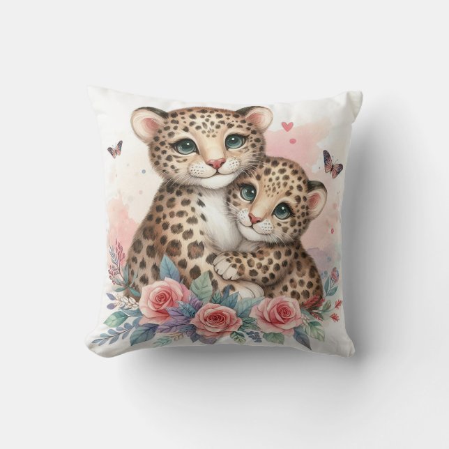 Almofada Mãe e Bebê Leopardo (Frente)