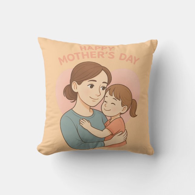 Almofada Mãe e Filha do Travesseiro decorativo Dia de as mã (Frente)