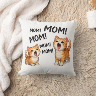 Almofada MÃE engraçada! MÃE! MÃE Gatinhos Laranja Tabby