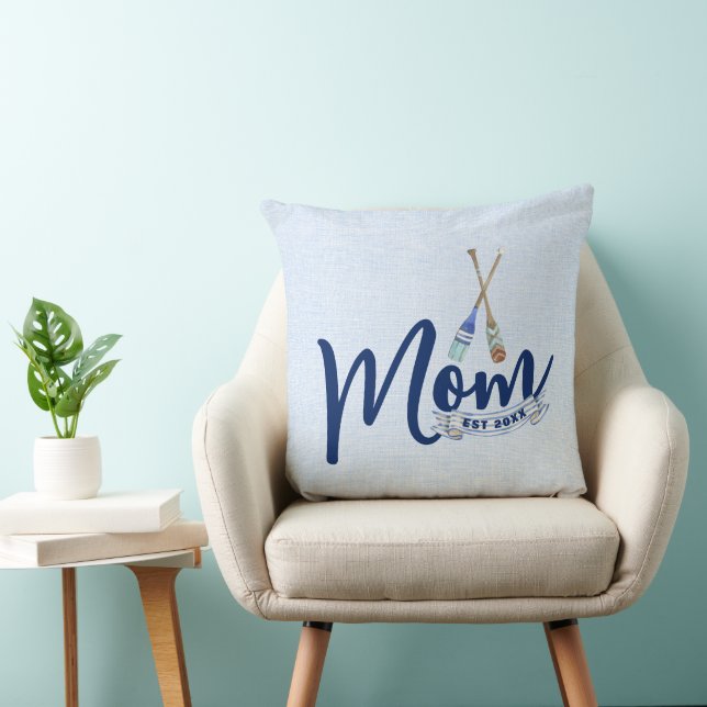 Almofada Mãe Estabeleceu Azul Marinho Script (Cadeira)