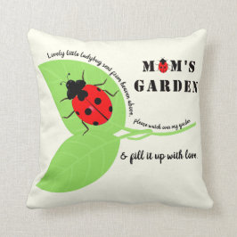 Almofada Mãe Garden Ladybug Travesseiro decorativo Quadrado