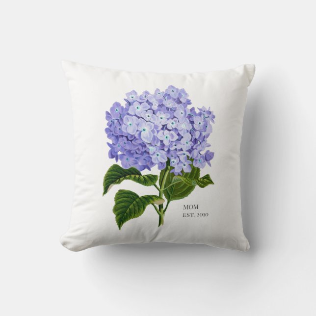 Almofada Mãe Hydrangea Travesseiro decorativo Botânico (Frente)