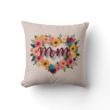 Mãe Love Wreath - Travesseiro decorativo