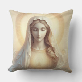 Almofada Mãe Mary Em Tons Brancos Suaves