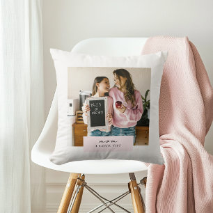 Almofada Mãe Personalizada Eu Te Amo Rosa Fotográfico