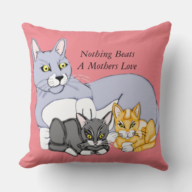 Almofada Mães Adoram Gato E Gatinhos (Frente)