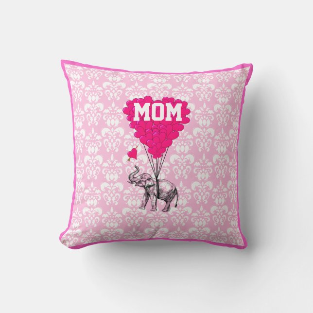 Almofada mães rosas úmidas cor-de-rosa (Frente)