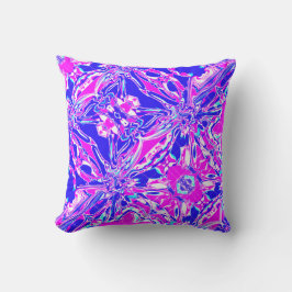 Almofada Magenta Dark Blue White Flower Diagonal Paisley