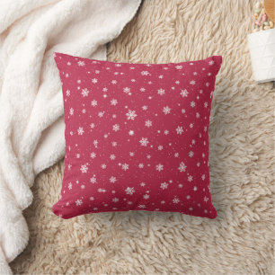 Almofada Magenta Elegante Stars Snowflakes