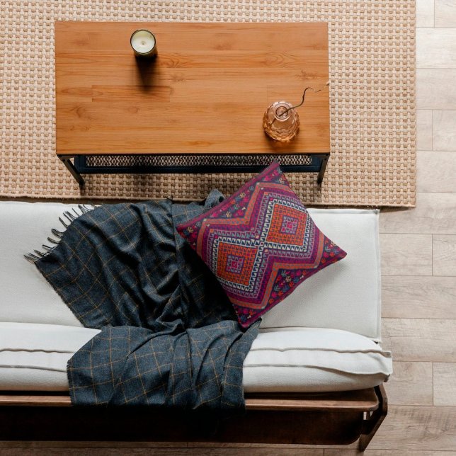 Almofada Magenta Magenta Laranja Colorida Tinta Turca Kilim (Criador carregado)