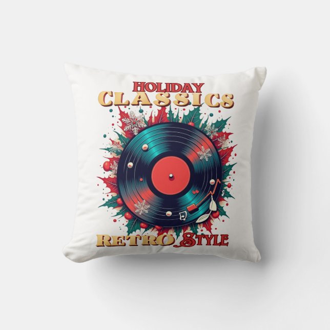 Almofada Magia de Vinilo Feriado Retro (Frente)