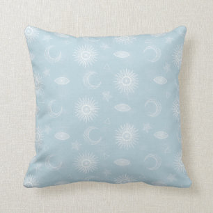 Almofada Magia White Moon Sun Stars Blue