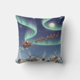 Almofada Magical Christmas Night Sky Throw Pillow Santa