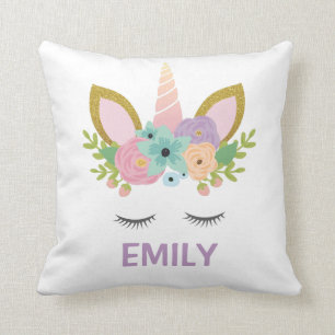Almofada Magical Unicorn Personalizado nome brilha  