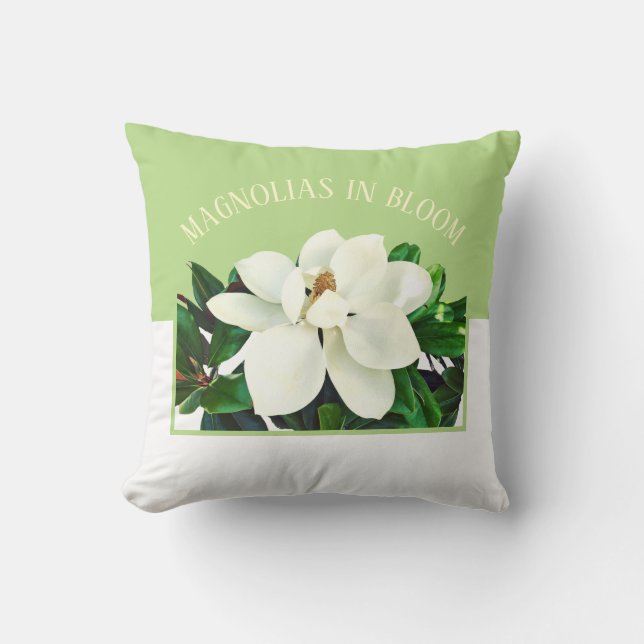 Almofada Magnolia Bloom | Travesseiro decorativo reversível (Frente)