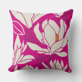 Almofada Magnolia floral pattern in fushia