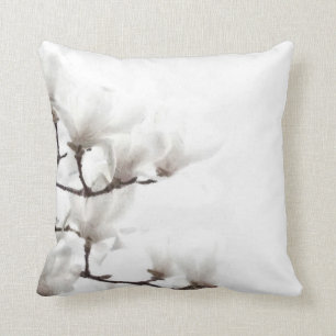Almofada Magnólia Floral Preta e Branco