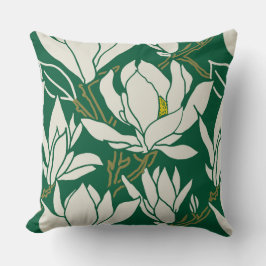Almofada Magnolia graphic in emerald pattern