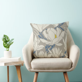 Almofada Magnolia graphic in gray pattern