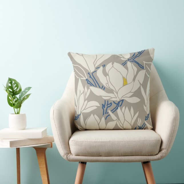 Almofada Magnolia graphic in gray pattern (Cadeira)