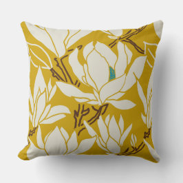 Almofada Magnolia graphic in mustard pattern