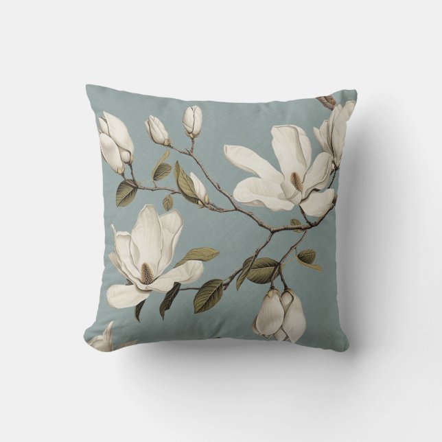 Almofada Magnolia Grove with Owls 04 Duck egg blue (Frente)