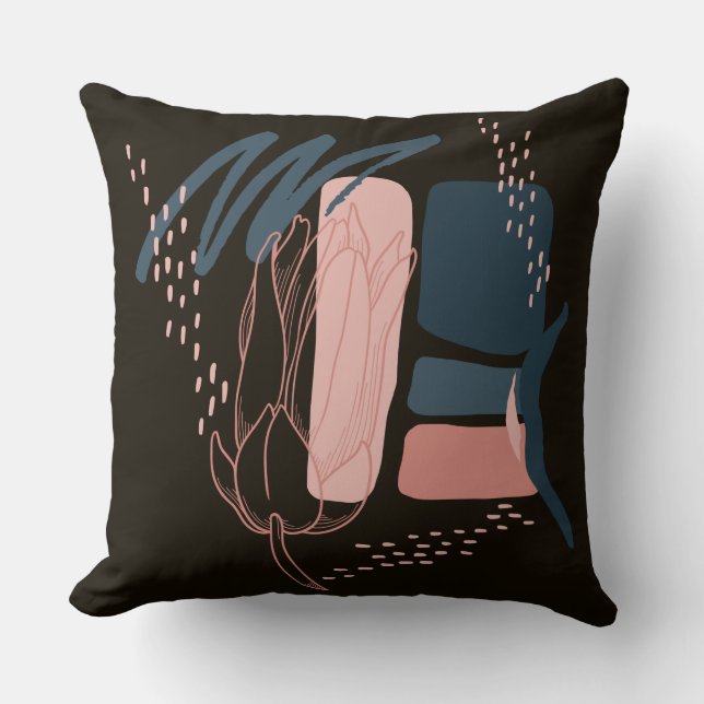 Almofada Magnolia Pink Bloom Abstrato minimamente (Frente)