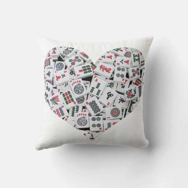 Almofada Mahjong Love Throw Pillow - Two Sided (Verso)