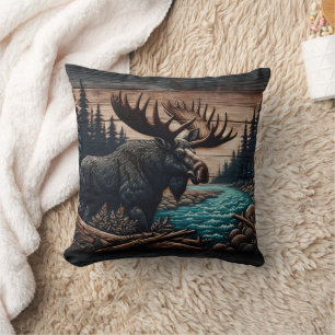 Almofada Maiestosa Moose por Serene Forest River