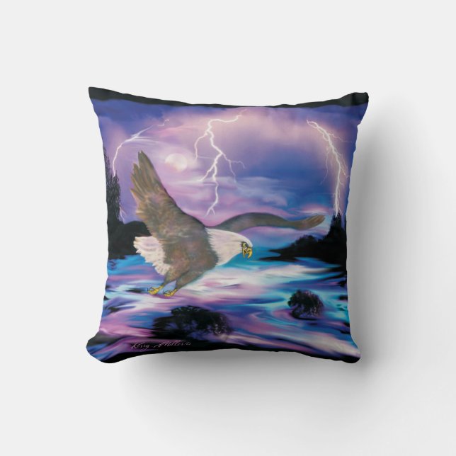 Almofada Maiestoso Bald Eagle Soaring (Frente)