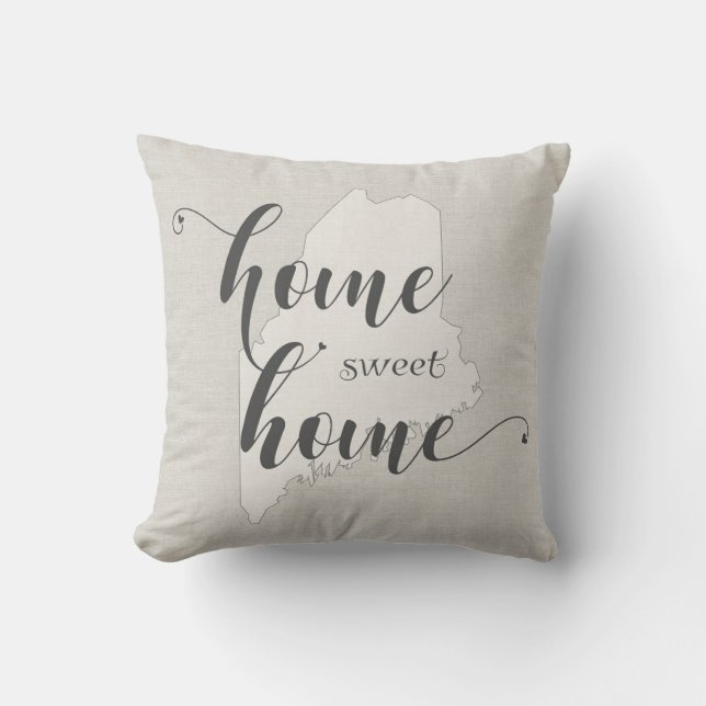 Almofada Maine - Home Sweet Home Burlap look (Frente)