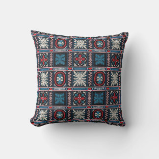 Almofada Maiolica italiana, bordado floral mediterrânico.