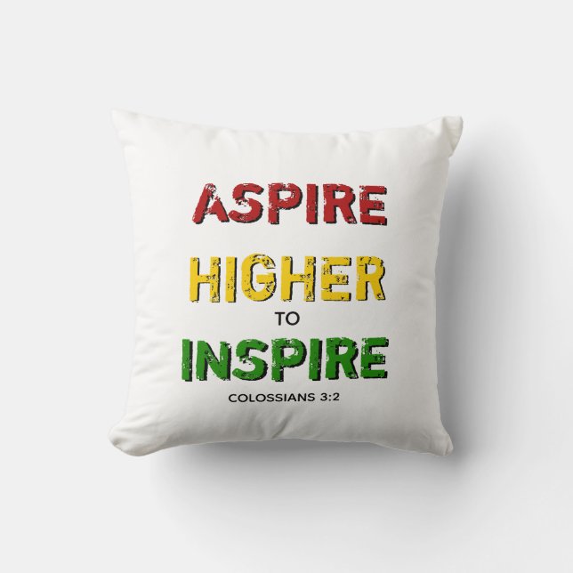 Almofada MAIS ALTO ASPIRE PARA INSPIRE BHM Motivacional (Frente)