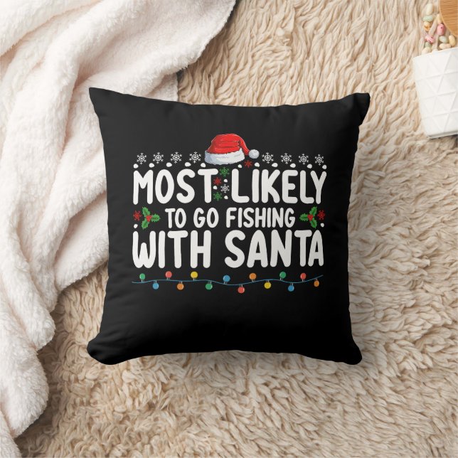 Almofada Mais Propenso a Ir Pescar com o Papai Noel Engraça (Cobertor)