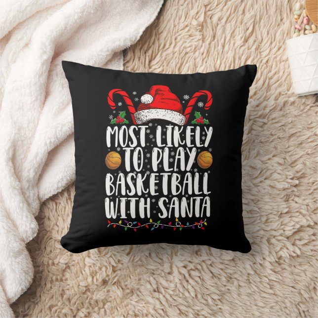Almofada Mais Propenso a Jogar Basquete com o Papai Noel no (Cobertor)