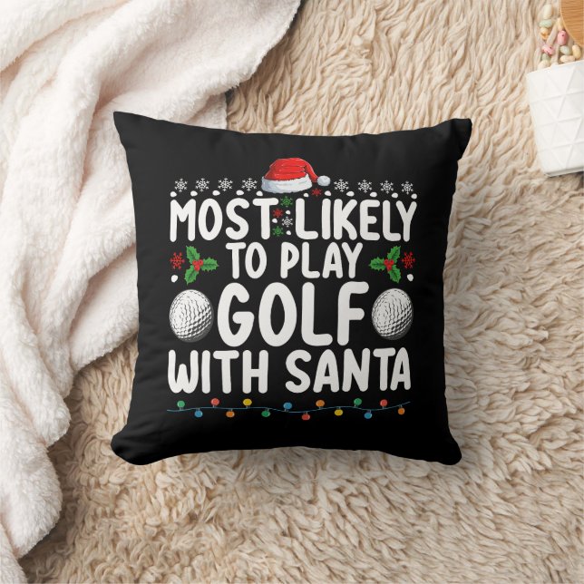 Almofada Mais Propenso a Jogar Golfe com o Papai Noel Natal (Cobertor)