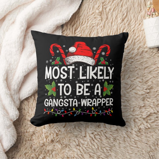 Almofada Mais Provável É Um Xmas Da Família Gangsta Wrapper (Cobertor)