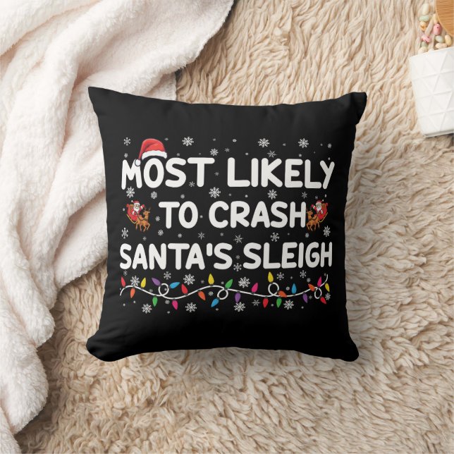 Almofada Mais Provável Para Crash Santas Sleigh Engraçado N (Cobertor)