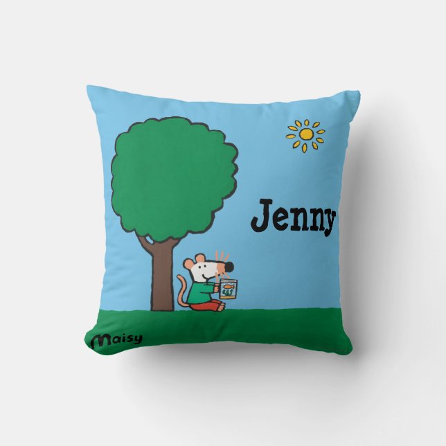 Almofada Maisy lê seu livro da biblioteca fora (Frente)