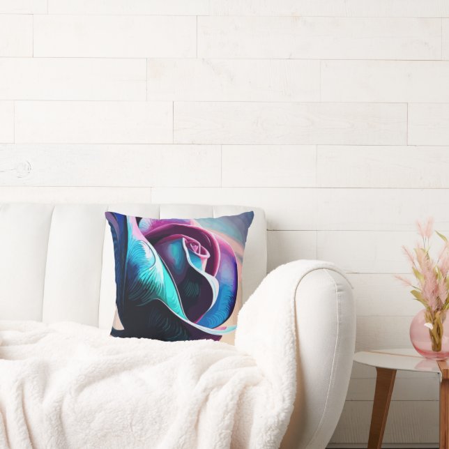 Almofada Majestade da Meia-Noite: A Beleza Escura dos Rosas (Sofá)