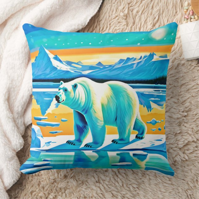 Almofada Majestade Polar: Paisagem Ártica (Cobertor)