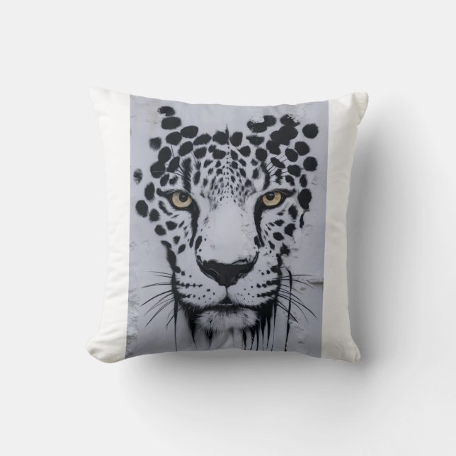 Almofada Majestic Leopard Face Artistic Portrait Throw Pill (Frente)