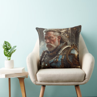 Almofada Majestoso Rei Cushion Com Armadura Regal Steampunk
