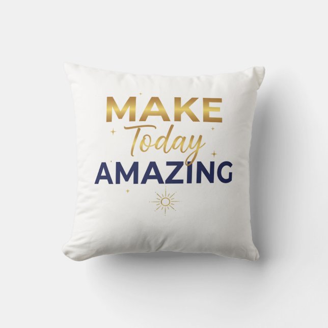Almofada Make Today Amazing Gold Navy Sun Design (Frente)