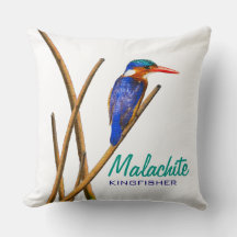 Malachite Kingfisher Travesseiro decorativo
