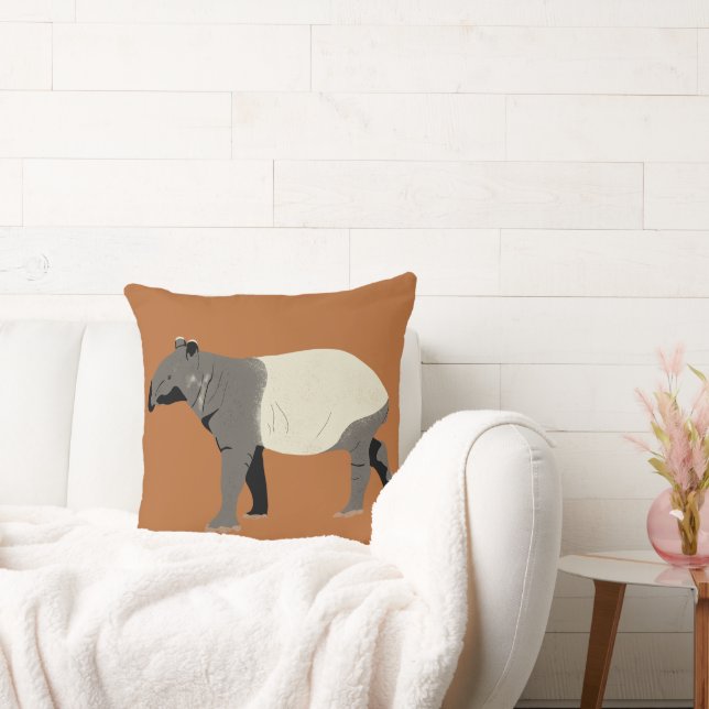 Almofada Malayan Tapir Animal Graphic Cinnamon Orange (Sofá)