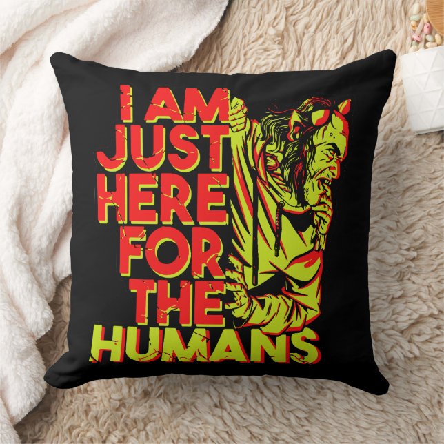 Almofada Maldito Halloween Aqui para os Humanos (Cobertor)