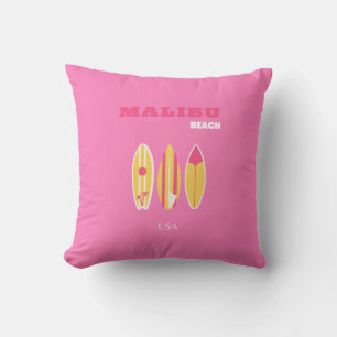 Almofada Malibu, Malibu Beach, California, Preppy, Pink