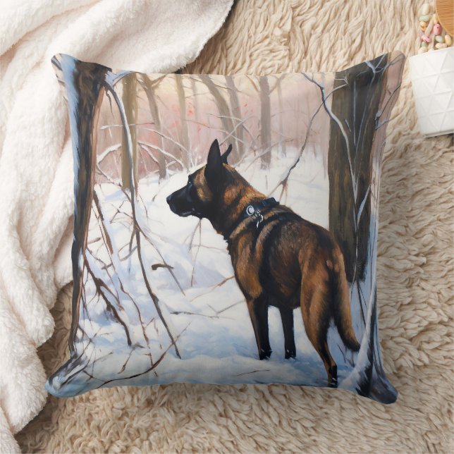 Almofada Malinois Belga Deixe Nevar Natal (Cobertor)