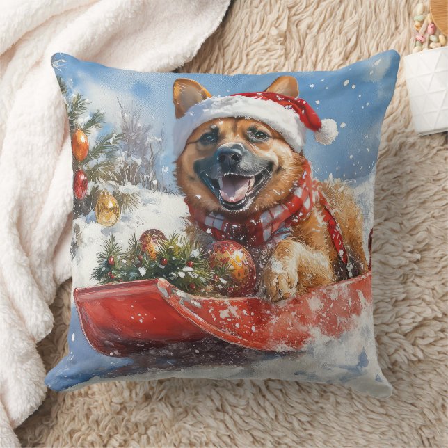 Almofada Malinois Belga em Trenó Deixe Nevar Natal (Cobertor)